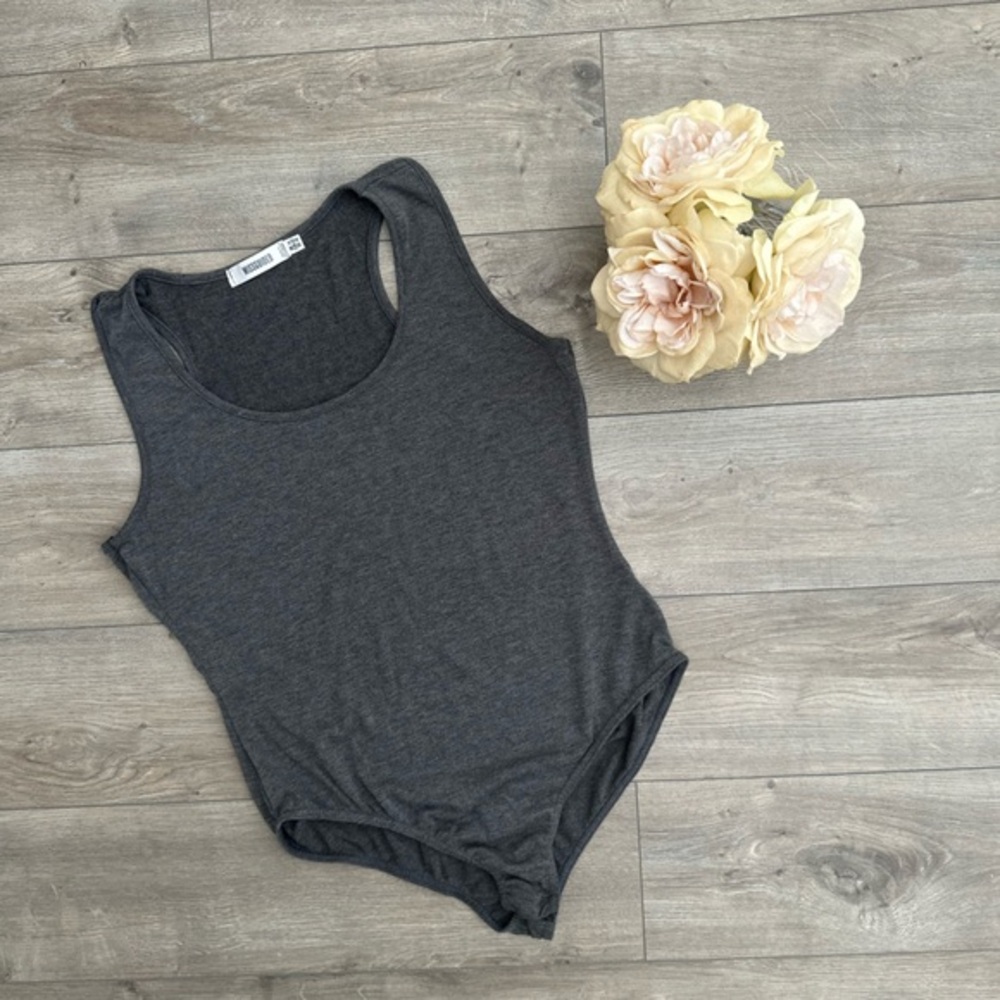 MISSGUIDED BASIC GRAY‎ BODYSUIT | SZ 10